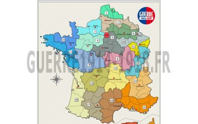 FRANCE – Régions Militaires et Corps d’armée en 1914