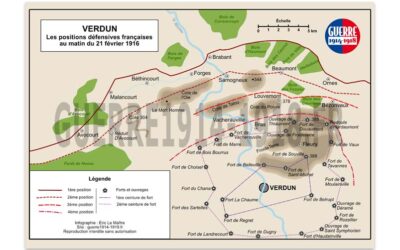 Verdun – Les positions défensives françaises au matin du 21 février 1916